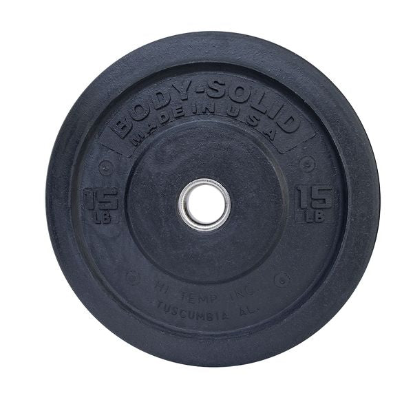 Body-Solid 15LB BLACK BUMPER PLATES