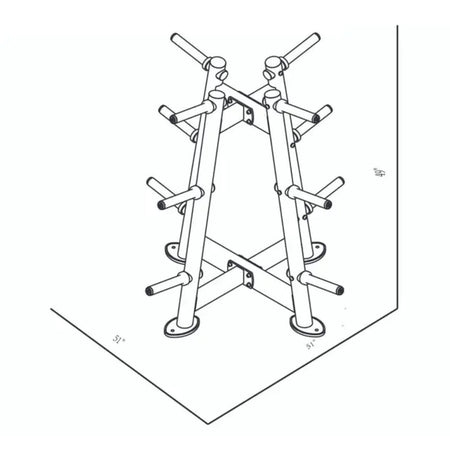 BodyKore CF2134 Weight Plate Tree Dimensions