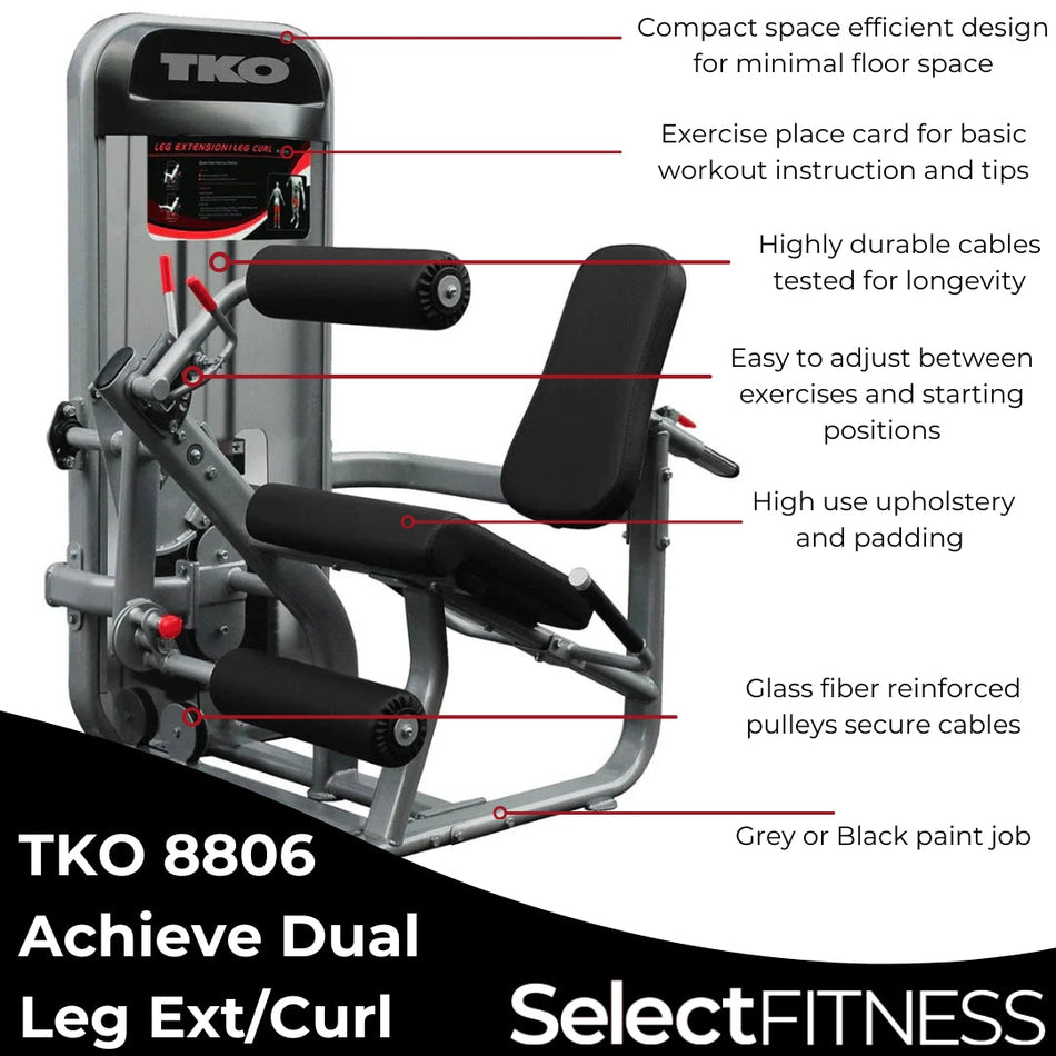 TKO Strength Dual Leg Extension and Curl Machine 8806