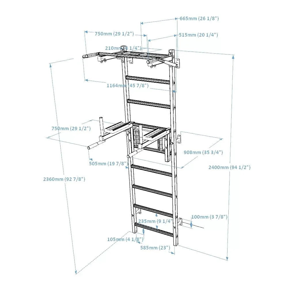 BenchK Stall Bar With Pull-up Bar and Dip Station 722B