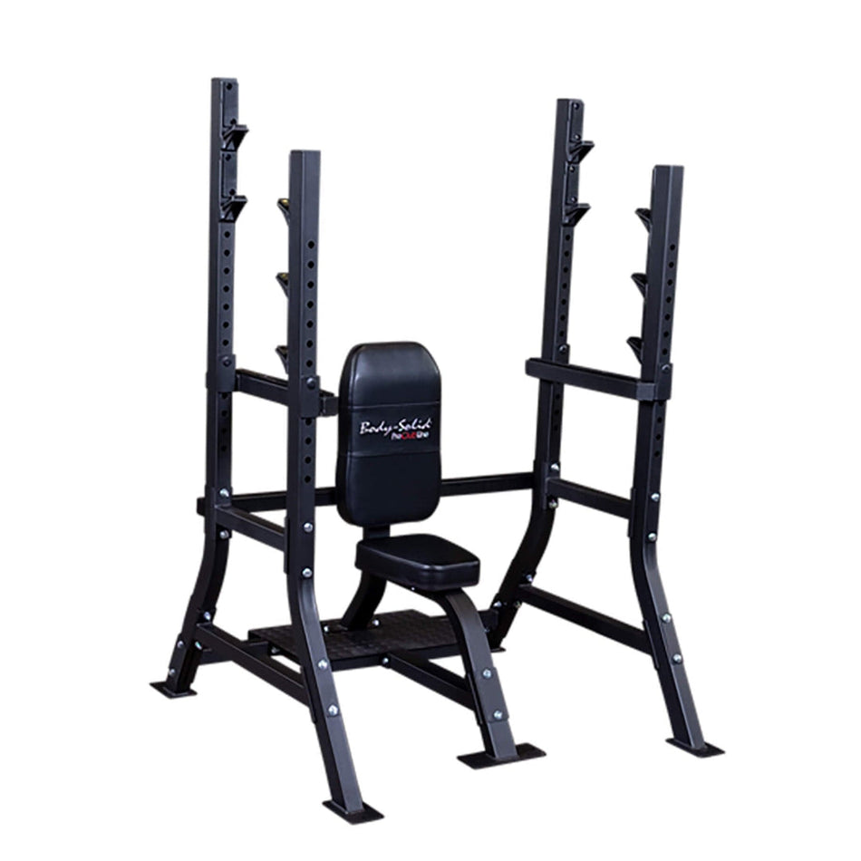 body solid pro clubline sosb250 shoulder olympic bench corner view