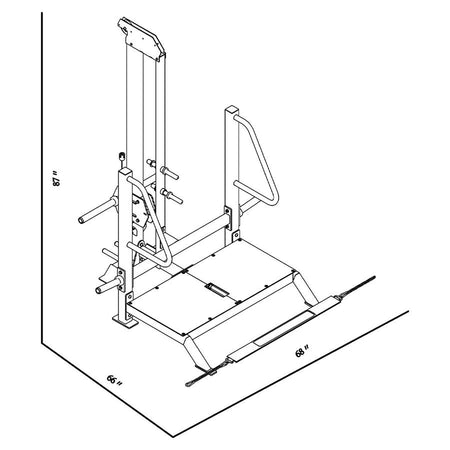 fl1834 belt squat machine dimension
