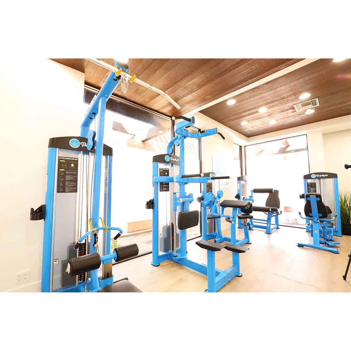 group of blue bodykore gr638 in a gym corner view