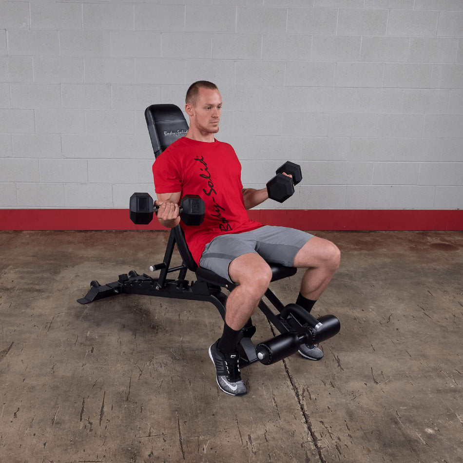 heavy adjustable bench sfid425 dumbell curls