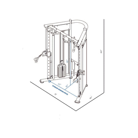 mx1161 functional trainer cable machine dimensions