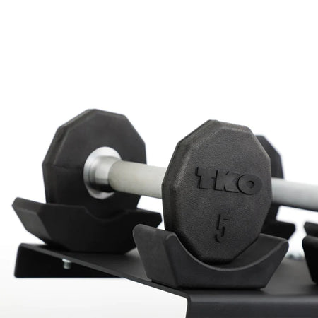TKO 10-Sided Rubber Dumbbell Set With Rack