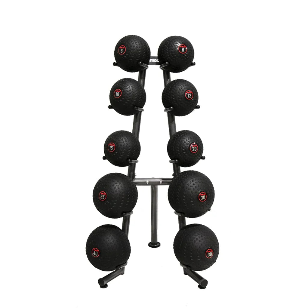 TKO Premium Medicine Ball Set With Rack 10 Ball Set 2-20 Lbs. with 10 Ball Rack