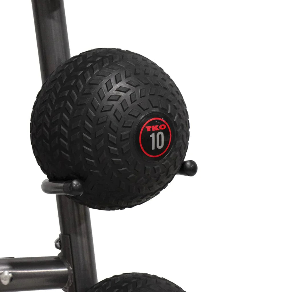 TKO Premium Medicine Ball Set With Rack 10 Ball Set 2-20 Lbs. with 10 Ball Rack