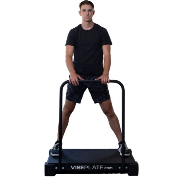 VibePlate Balance Bar Front View Legs Open Hold