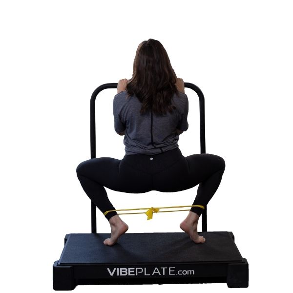 VibePlate Balance Bar Rear View With Resistance Band