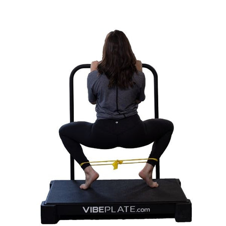 VibePlate Balance Bar Rear View With Resistance Band