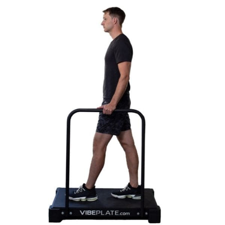 VibePlate Balance Bar Side View One Leg Forward