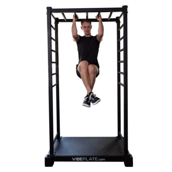 VibePlate VibeStretch Pull Up Leg Crossed