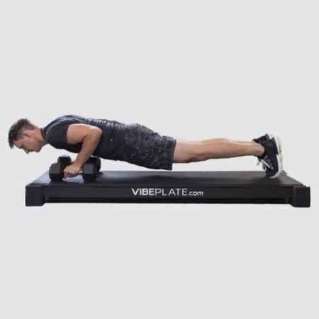 VibePlate Yoga Plate Push Up With Dumbbells Low