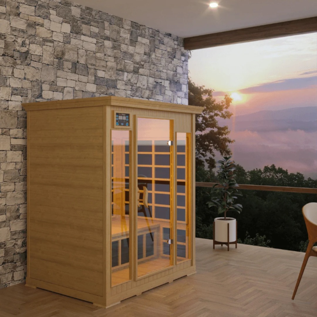 2 Person FAR Infrared Sauna By HealthSmart Interior