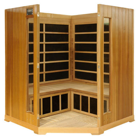 4 Person Corner FAR Infrared Sauna With Bench Seating