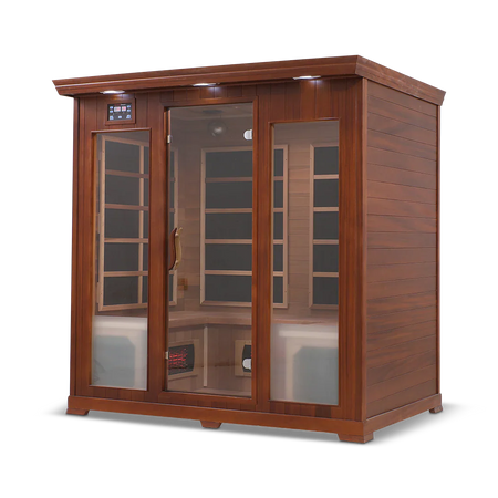 4-Person FAR Infrared Sauna Cedar Front by Healthsmart