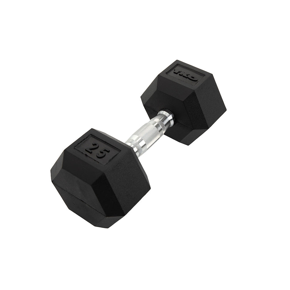 TKO Rubber Hex Dumbbells With Contoured Handle