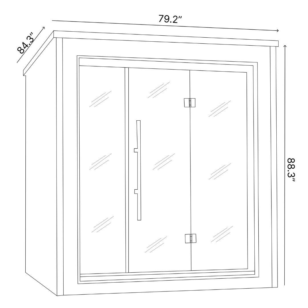 Bergen 6-Person Traditional Outdoor Sauna Dimensions
