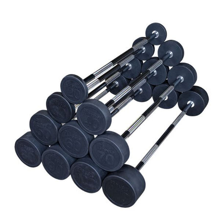 Body-Solid Fixed Weight Straight Barbells Set of 10