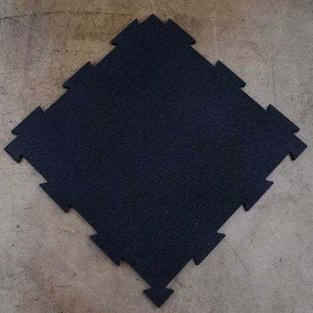 Body Solid Tools Interlocking Rubber Flooring Black Tile