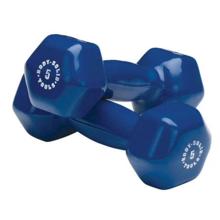 Body-Solid Tools Vinyl Dumbbell Sets BSTVD Blue