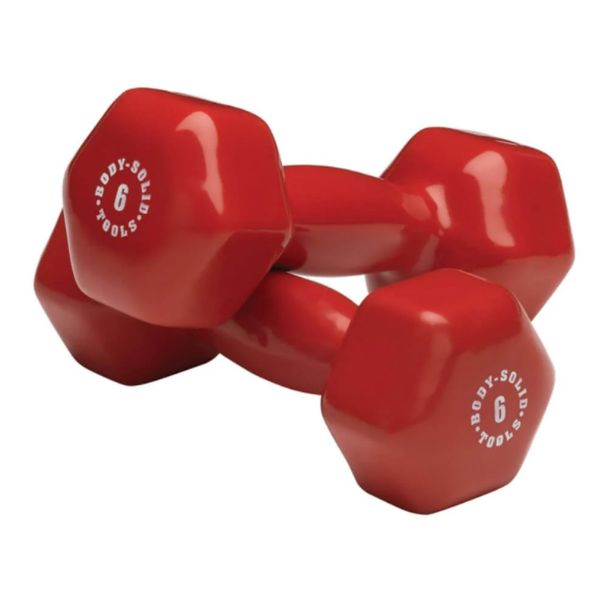 Body-Solid Tools Vinyl Dumbbell Sets BSTVD Red