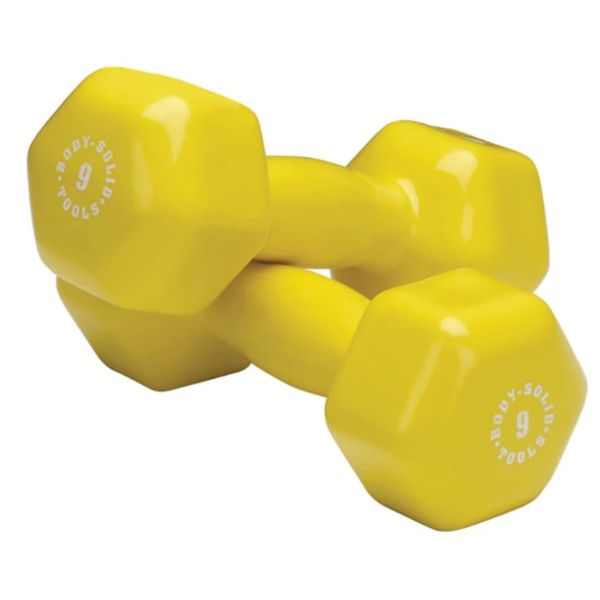 Body-Solid Tools Vinyl Dumbbell Sets BSTVD Yellow