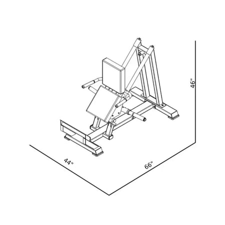 BodyKore Plate Loaded Standing Calf Raise GR809 Dimension