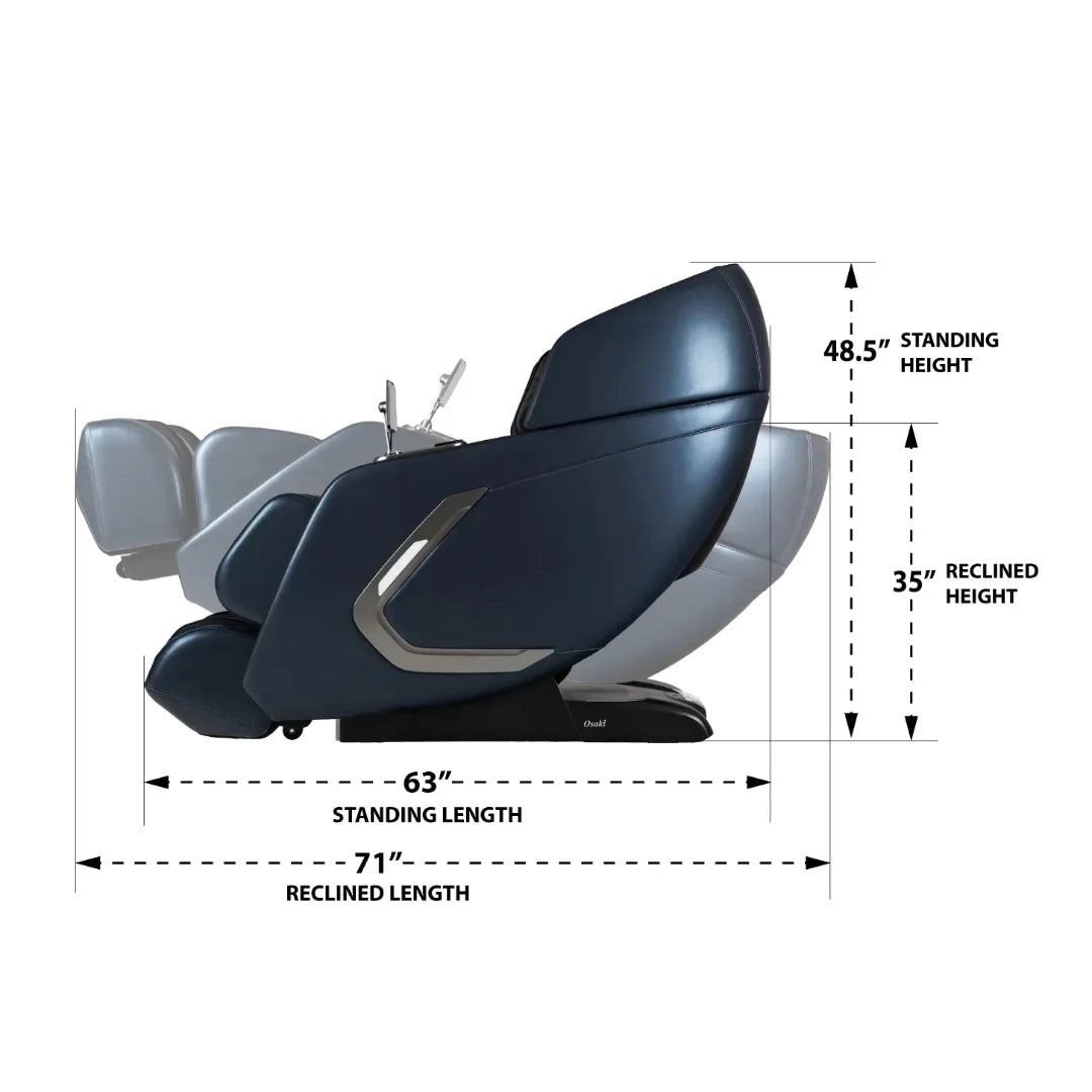 Bravo Duo Massage Chair Reclined Dimension