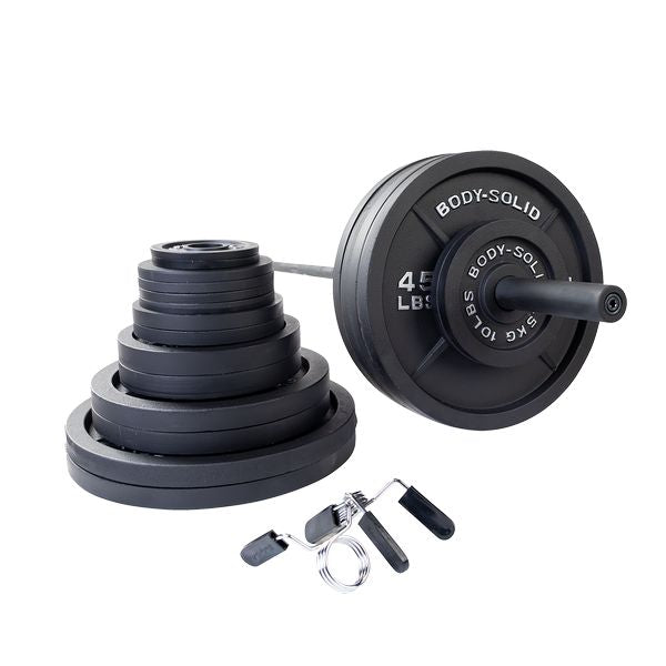 Cast Iron Plate Barbell Set