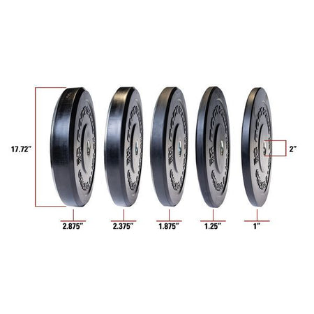 Chicago Extreme Solid Rubber Bumper Plates Dimensions