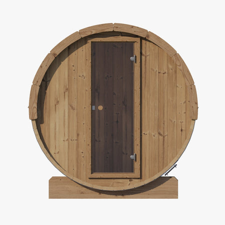 E7 4 Person Barrel Sauna Model SaunaLife Front