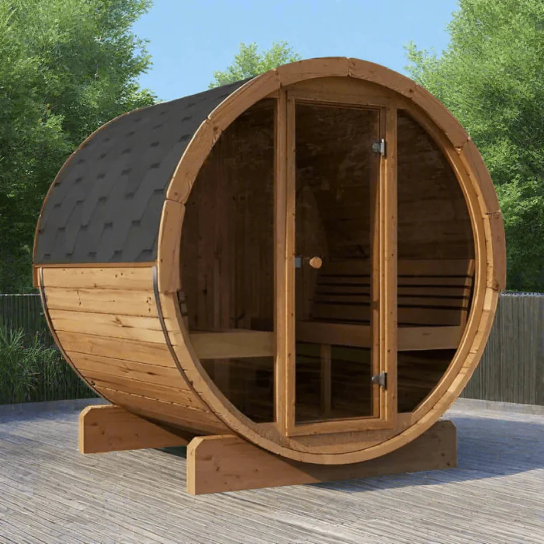 E8G Sauna Barrel Backyard