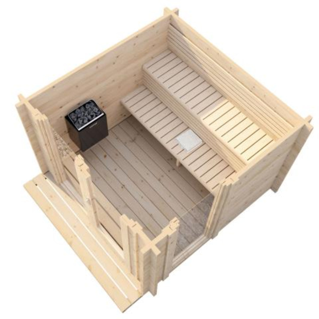 G4 Traditional Outdoor Sauna 6-Person Top View