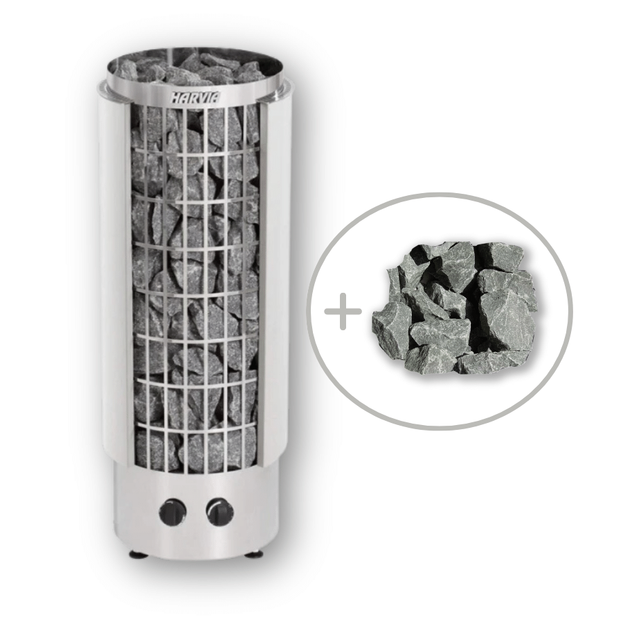 Harvia Cilindro Half Series 240V Electric Heater w/ Built-In Controls and Stones