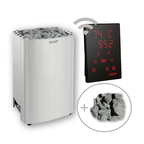 Harvia Club 240V/208V Electric Sauna Heater Package w/ Digital Controller and Wifi and Stones