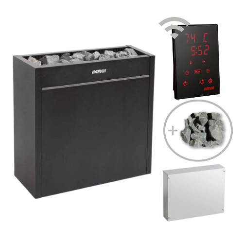 Harvia Virta Pro 16/20kW 240V/208V Electric Sauna Heater Package w/ Digital Controller and Wifi and Stones
