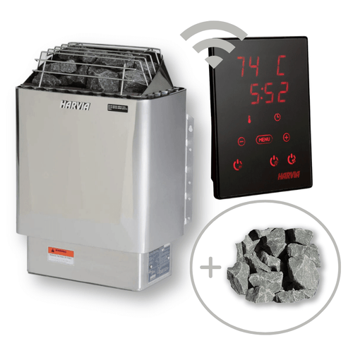 Harvia KIP 240V/208V Electric Heater Package w/ Digital Controller and Wifi and Stones