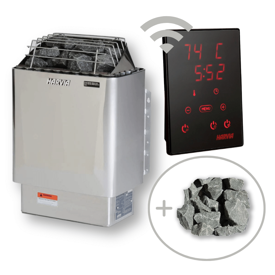 Harvia KIP 240V/208V Electric Heater Package w/ Digital Controller and Wifi and Stones