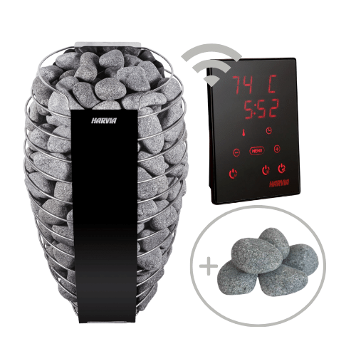 Harvia Spirit 240V Electric Heater Package w/ Digital Controller and Wifi and Stones