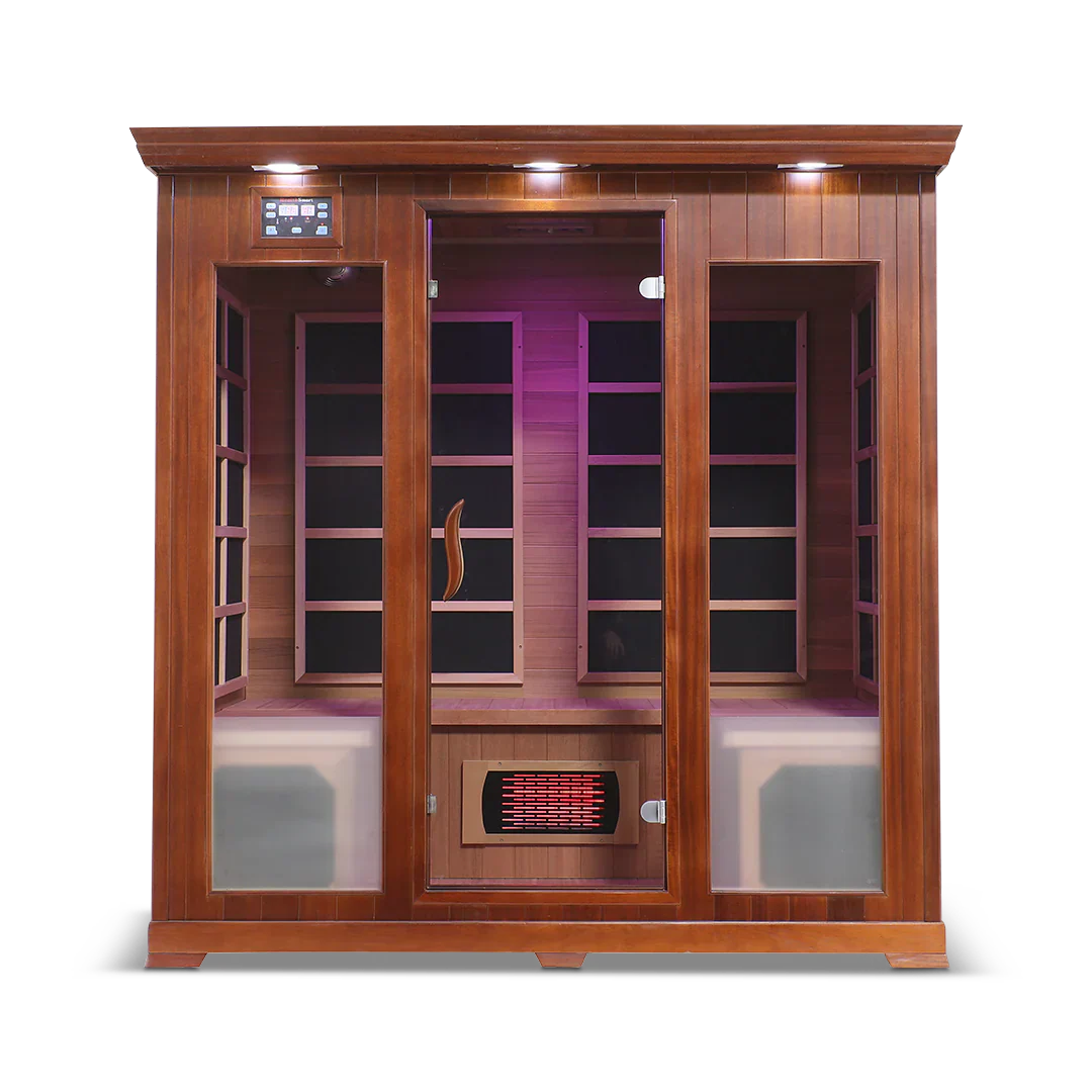 HealthSmart 4-Person FAR Infrared Sauna Cedar Front