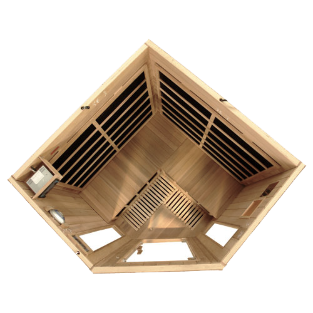 HealthSmart Corner Infrared Sauna 4 Person LED Lighting