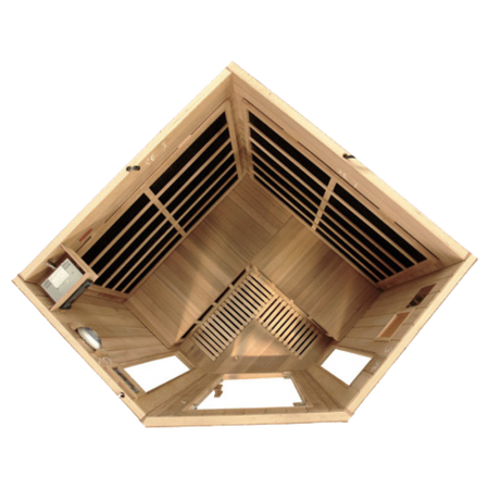 HealthSmart Corner Infrared Sauna 4 Person LED Lighting