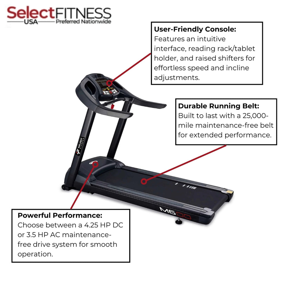 Inflight Fitness M6 (AC/DC) Commercial Treadmill