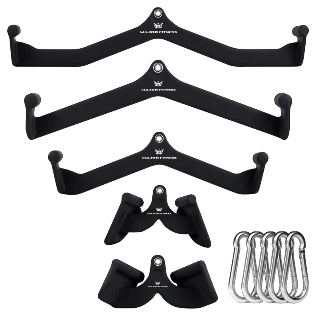 Major Fitness 5PCS Cable Lat Pull Down Bar Combo Set