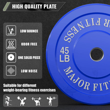 Major Fitness Color Coded Bumper Plates Set