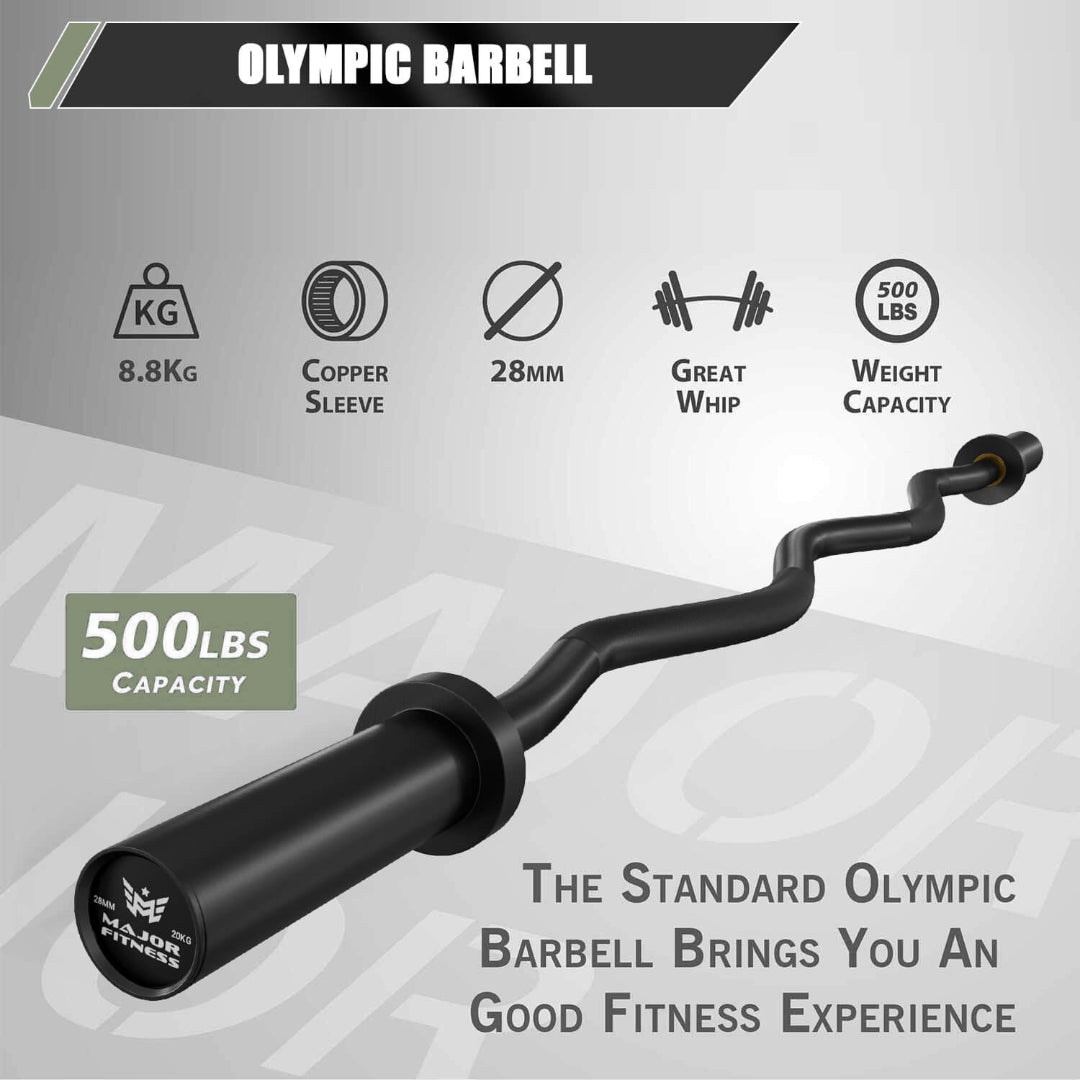 Major Fitness Curl Barbell 4FT Olympic Style