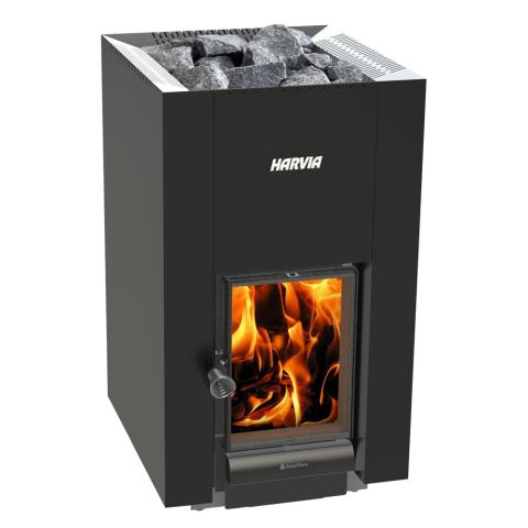 Harvia Linear 22 GreenFlame 15.7kW Wood Burning Sauna Stove | WKLI22GM