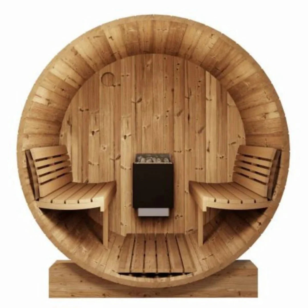 Model E8G 6-Person Barrel Sauna Interior